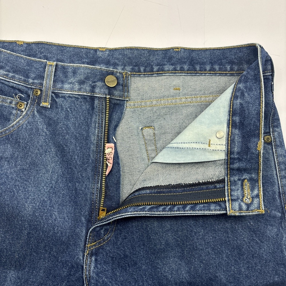 Carhartt Jeans Mens 35x32 (34x33) Blue Denim Straight Relaxed Fit Workwear USA - Picture 9 of 16